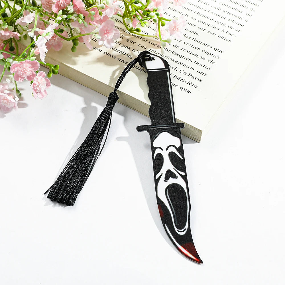 Horror Movie Acrylic Bookmark with Black Tassel