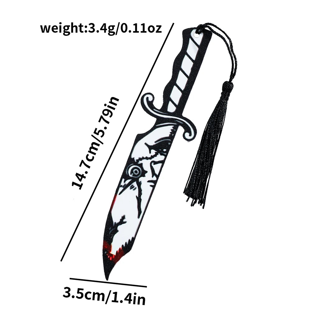 Horror Movie Acrylic Bookmark with Black Tassel