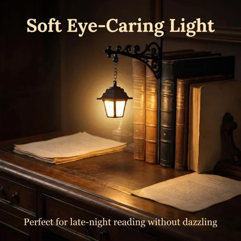 Vintage Gothic Bookshelf Lantern – Warm Reading Light