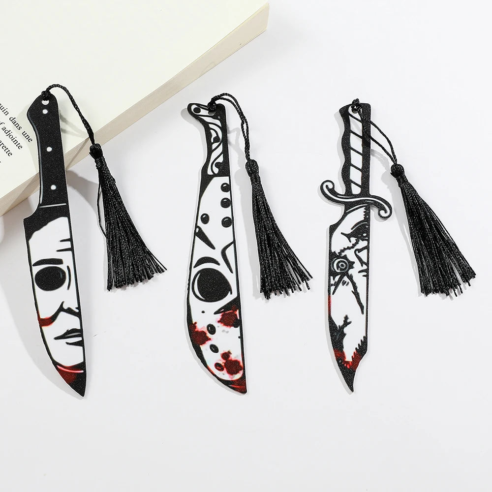 Horror Movie Acrylic Bookmark with Black Tassel