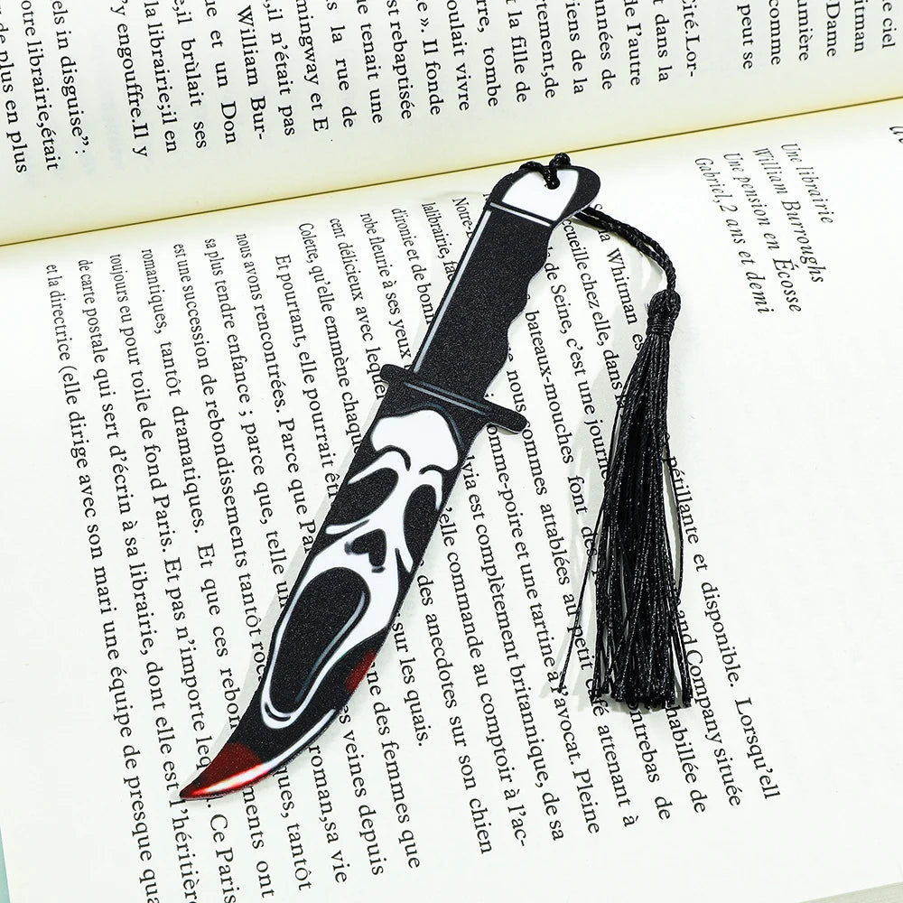 Horror Movie Acrylic Bookmark with Black Tassel
