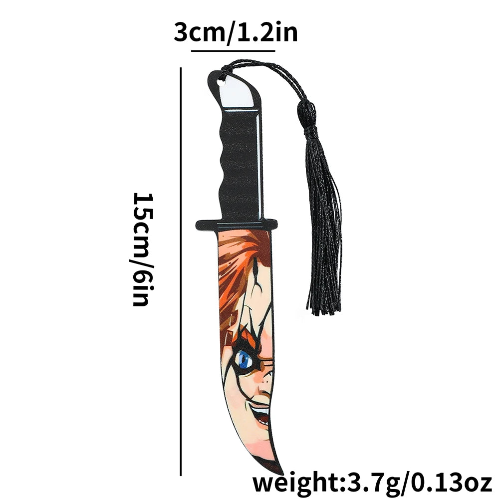 Horror Movie Acrylic Bookmark with Black Tassel