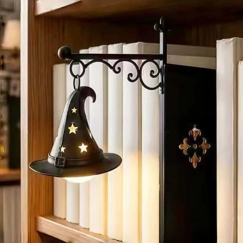 Vintage Gothic Bookshelf Lantern – Warm Reading Light