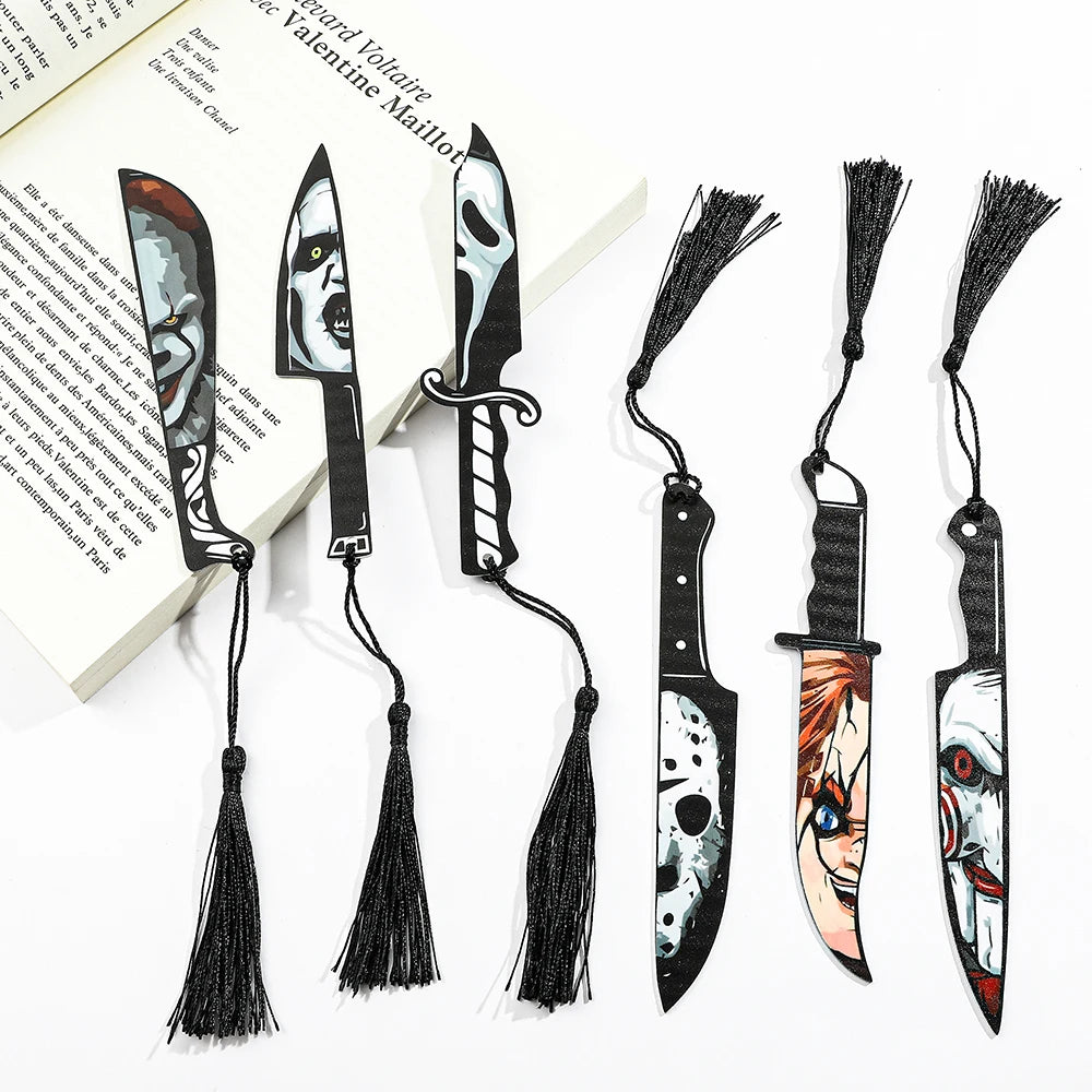 Horror Movie Acrylic Bookmark with Black Tassel