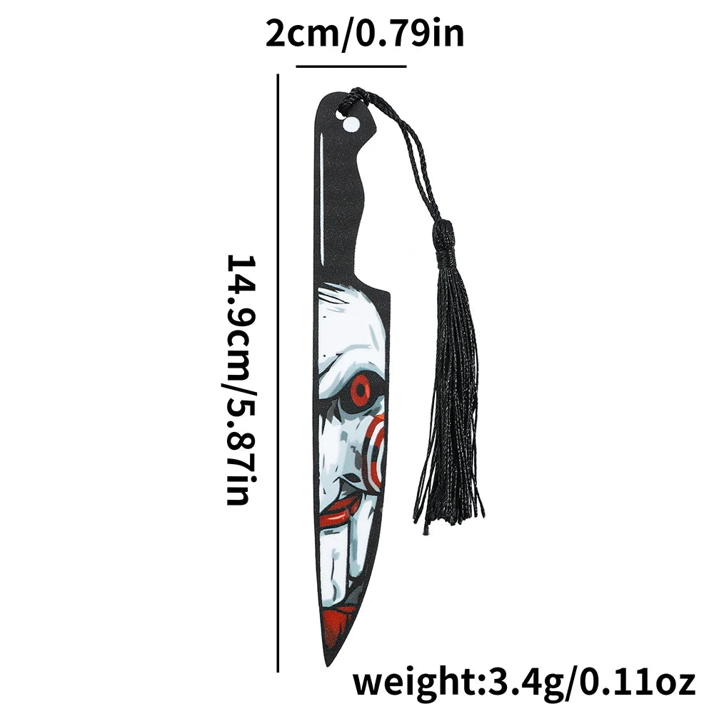 Horror Movie Acrylic Bookmark with Black Tassel