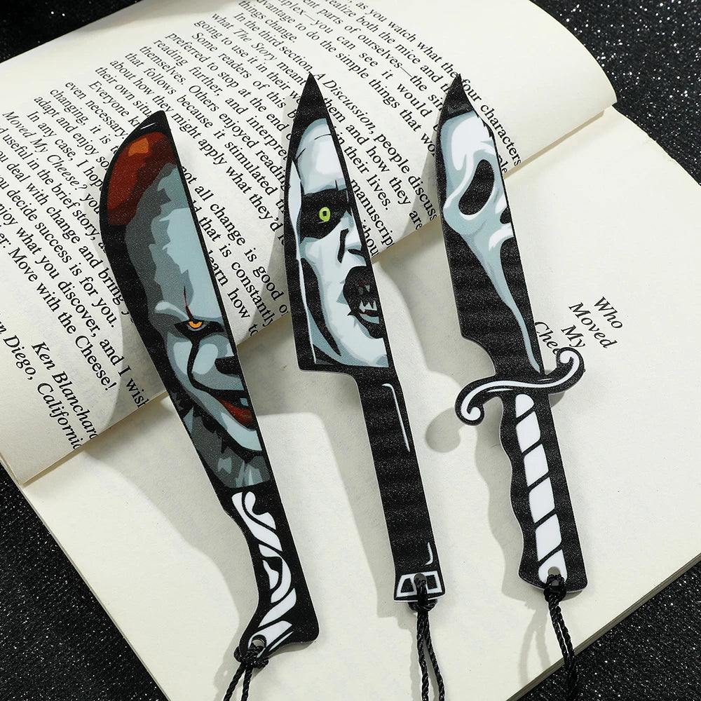 Horror Movie Acrylic Bookmark with Black Tassel
