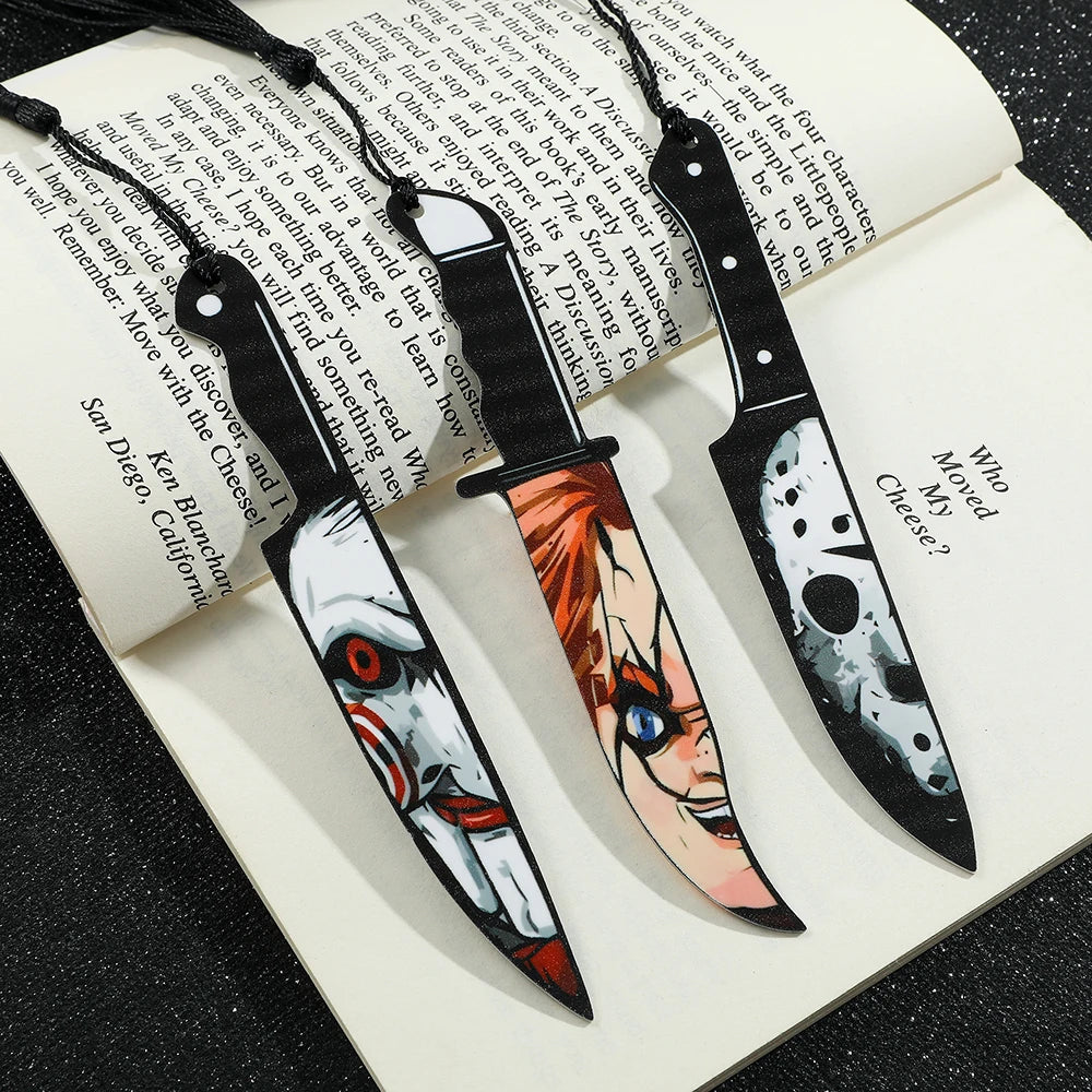 Horror Movie Acrylic Bookmark with Black Tassel