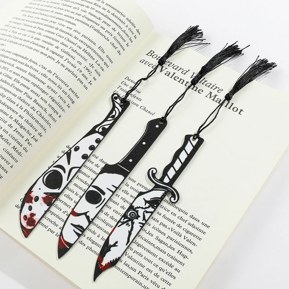 Horror Movie Acrylic Bookmark with Black Tassel