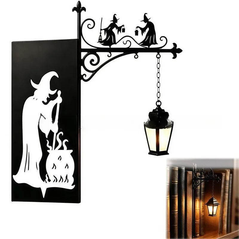 Vintage Gothic Bookshelf Lantern – Warm Reading Light